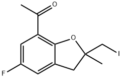 Ethanone, 1-[5-fluoro-2,3-dihydro-2-(iodomethyl)-2-methyl-7-benzofuranyl]- Struktur