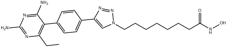 1H-1,2,3-Triazole-1-octanamide, 4-[4-(2,4-diamino-6-ethyl-5-pyrimidinyl)phenyl]-N-hydroxy- Struktur