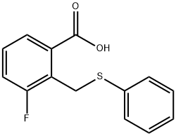 Benzoic acid, 3-fluoro-2-[(phenylthio)methyl]- Struktur