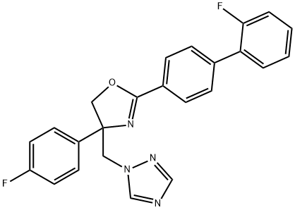 1H-1,2,4-Triazole, 1-[[2-(2'-fluoro[1,1'-biphenyl]-4-yl)-4-(4-fluorophenyl)-4,5-dihydro-4-oxazolyl]methyl]- Struktur