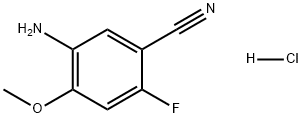 Benzonitrile, 5-amino-2-fluoro-4-methoxy-, hydrochloride (1:1) Struktur