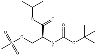 Serine, N-[(1,1-dimethylethoxy)carbonyl]-O-(methylsulfonyl)-, 1-methylethyl ester Struktur