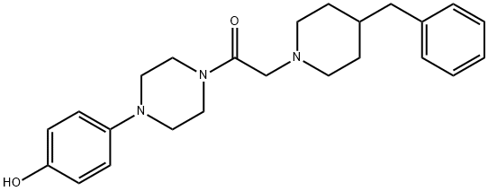 Ethanone, 1-[4-(4-hydroxyphenyl)-1-piperazinyl]-2-[4-(phenylmethyl)-1-piperidinyl]- Struktur