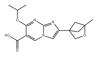 Imidazo[1,2-a]pyrimidine-6-carboxylic acid, 7-(1-methylethoxy)-2-(1-methyl-2-oxabicyclo[2.1.1]hex-4-yl)- Struktur