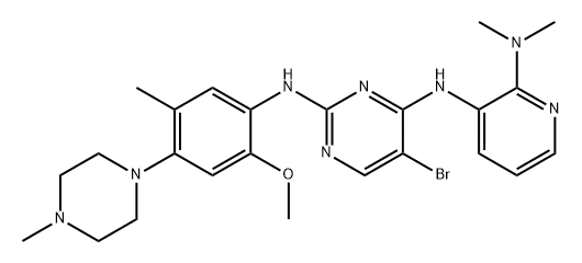 2,4-Pyrimidinediamine, 5-bromo-N4-[2-(dimethylamino)-3-pyridinyl]-N2-[2-methoxy-5-methyl-4-(4-methyl-1-piperazinyl)phenyl]- Struktur