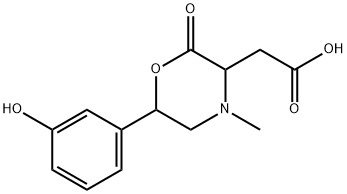 3-Morpholineacetic acid, 6-(3-hydroxyphenyl)-4-methyl-2-oxo- Struktur