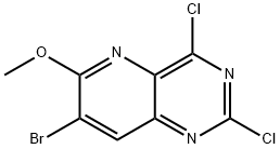 Pyrido[3,2-d]pyrimidine, 7-bromo-2,4-dichloro-6-methoxy- Struktur