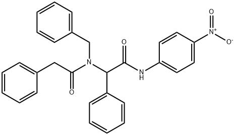 Benzeneacetamide, N-[2-[(4-nitrophenyl)amino]-2-oxo-1-phenylethyl]-N-(phenylmethyl)- Struktur