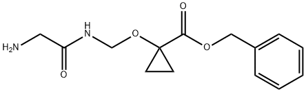 Cyclopropanecarboxylic acid, 1-[[(2-aminoacetyl)amino]methoxy]-, phenylmethyl ester Struktur