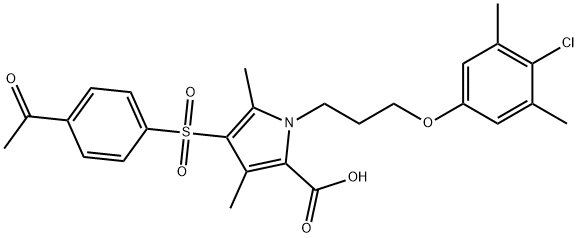 1H-Pyrrole-2-carboxylic acid, 4-[(4-acetylphenyl)sulfonyl]-1-[3-(4-chloro-3,5-dimethylphenoxy)propyl]-3,5-dimethyl- Struktur