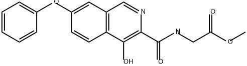 Glycine, N-[(4-hydroxy-7-phenoxy-3-isoquinolinyl)carbonyl]-, methyl ester Structure