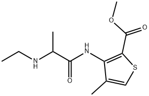 2-Thiophenecarboxylic acid, 3-[[2-(ethylamino)-1-oxopropyl]amino]-4-methyl-, methyl ester Struktur