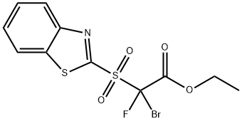 Acetic acid, 2-(2-benzothiazolylsulfonyl)-2-bromo-2-fluoro-, ethyl ester Struktur