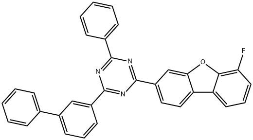 1,3,5-Triazine, 2-[1,1'-biphenyl]-3-yl-4-(6-fluoro-3-dibenzofuranyl)-6-phenyl- Struktur