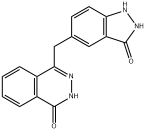 1(2H)-Phthalazinone, 4-[(2,3-dihydro-3-oxo-1H-indazol-5-yl)methyl]- Struktur