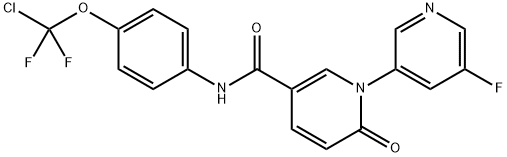 [1(6H),3'-Bipyridine]-3-carboxamide, N-[4-(chlorodifluoromethoxy)phenyl]-5'-fluoro-6-oxo- Struktur