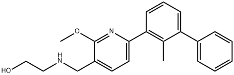 Ethanol, 2-[[[2-methoxy-6-(2-methyl[1,1'-biphenyl]-3-yl)-3-pyridinyl]methyl]amino]- Struktur