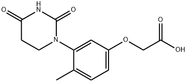 2-[4-Methyl-3-(tetrahydro-2,4-dioxo-1(2H)-pyrimidinyl)phenoxy]acetic acid Struktur