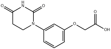 Acetic acid, 2-[3-(tetrahydro-2,4-dioxo-1(2H)-pyrimidinyl)phenoxy]- Struktur