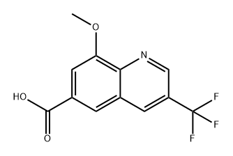 6-Quinolinecarboxylic acid, 8-methoxy-3-(trifluoromethyl)- Struktur