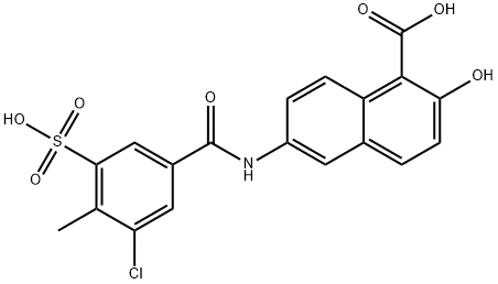 1-Naphthalenecarboxylic acid, 6-[(3-chloro-4-methyl-5-sulfobenzoyl)amino]-2-hydroxy- Struktur