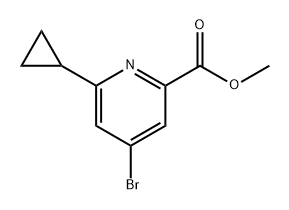 2-Pyridinecarboxylic acid, 4-bromo-6-cyclopropyl-, methyl ester Struktur