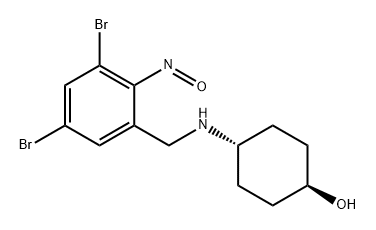 Cyclohexanol, 4-[[(3,5-dibromo-2-nitrosophenyl)methyl]amino]-, trans- Struktur