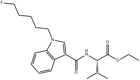 L-Valine, N-[[1-(5-fluoropentyl)-1H-indol-3-yl]carbonyl]-, ethyl ester Struktur