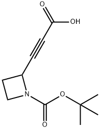 1-Azetidinecarboxylic acid, 2-(2-carboxyethynyl)-, 1-(1,1-dimethylethyl) ester Struktur