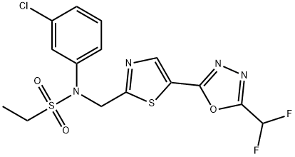 N-(3-Chlorophenyl)-N-[[5-[5-(difluoromethyl)-1,3,4-oxadiazol-2-yl]-2-thiazolyl]methyl]ethanesulfonamide Struktur