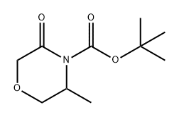 4-Morpholinecarboxylic acid, 3-methyl-5-oxo-, 1,1-dimethylethyl ester Struktur