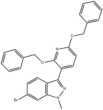 1H-Indazole, 3-[2,6-bis(phenylmethoxy)-3-pyridinyl]-6-bromo-1-methyl- Struktur