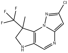 6H-Pyrazolo[1,5-a]pyrrolo[2,3-e]pyrimidine, 2-chloro-7,8-dihydro-8-methyl-8-(trifluoromethyl)- Struktur