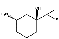 (1S,3S)-3-amino-1-(trifluoromethyl)cyclohexanol Struktur