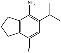 1H-Inden-4-amine, 7-fluoro-2,3-dihydro-5-(1-methylethyl)- Struktur