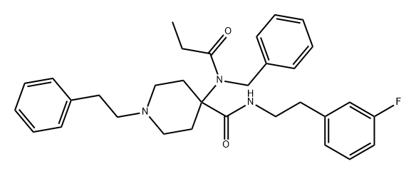 4-Piperidinecarboxamide, N-[2-(3-fluorophenyl)ethyl]-4-[(1-oxopropyl)(phenylmethyl)amino]-1-(2-phenylethyl)- Struktur