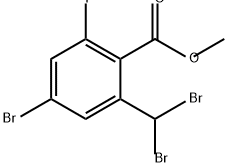 Benzoic acid, 4-bromo-2-(dibromomethyl)-6-fluoro-, methyl ester Struktur