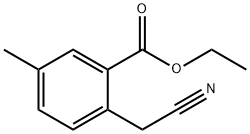 Benzoic acid, 2-(cyanomethyl)-5-methyl-, ethyl ester Struktur