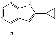 7H-Pyrrolo[2,3-d]pyrimidine, 4-chloro-6-cyclopropyl- Struktur