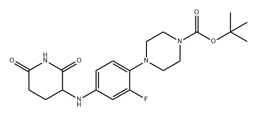 1-Piperazinecarboxylic acid, 4-[4-[(2,6-dioxo-3-piperidinyl)amino]-2-fluorophenyl]-, 1,1-dimethylethyl ester Struktur