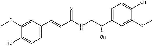 2-Propenamide, N-[(2S)-2-hydroxy-2-(4-hydroxy-3-methoxyphenyl)ethyl]-3-(4-hydroxy-3-methoxyphenyl)-, (2E)- Struktur