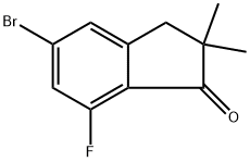 5-bromo-7-fluoro-2,2-dimethyl-2,3-dihydro-1H-inden-1-one Struktur