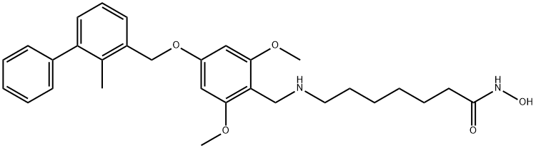 Heptanamide, 7-[[[2,6-dimethoxy-4-[(2-methyl[1,1'-biphenyl]-3-yl)methoxy]phenyl]methyl]amino]-N-hydroxy- Struktur