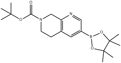 1,7-Naphthyridine-7(6H)-carboxylic acid, 5,8-dihydro-3-(4,4,5,5-tetramethyl-1,3,2-dioxaborolan-2-yl)-, 1,1-dimethylethyl ester Struktur