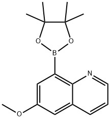 Quinoline, 6-methoxy-8-(4,4,5,5-tetramethyl-1,3,2-dioxaborolan-2-yl)- Struktur