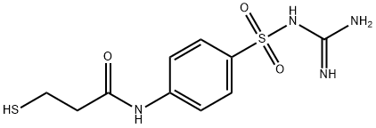 Propanamide, N-[4-[[(aminoiminomethyl)amino]sulfonyl]phenyl]-3-mercapto- Struktur