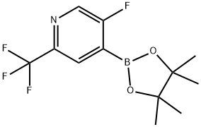 Pyridine, 5-fluoro-4-(4,4,5,5-tetramethyl-1,3,2-dioxaborolan-2-yl)-2-(trifluoromethyl)- Struktur