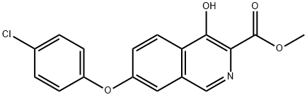 3-Isoquinolinecarboxylic acid, 7-(4-chlorophenoxy)-4-hydroxy-, methyl ester Struktur