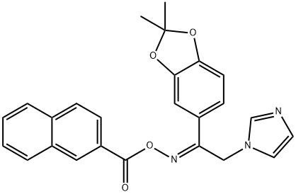 Ethanone, 1-(2,2-dimethyl-1,3-benzodioxol-5-yl)-2-(1H-imidazol-1-yl)-, O-(2-naphthalenylcarbonyl)oxime, (1E)- Structure