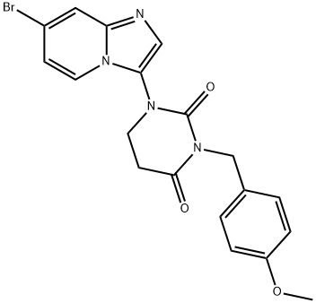 2,4(1H,3H)-Pyrimidinedione, 1-(7-bromoimidazo[1,2-a]pyridin-3-yl)dihydro-3-[(4-methoxyphenyl)methyl]- Struktur